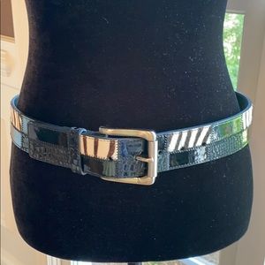 NWT  Nine West Black Belt with Animal Print